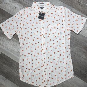 Eddie Bauer | "Summer Bigfoot" AOP Short Sleeve Button-Down Shirt Sz TM *NWT